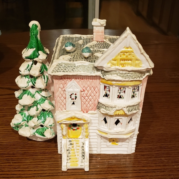 Department 56 Other - RARE Dept 56-1977-1979 Victorian pink house